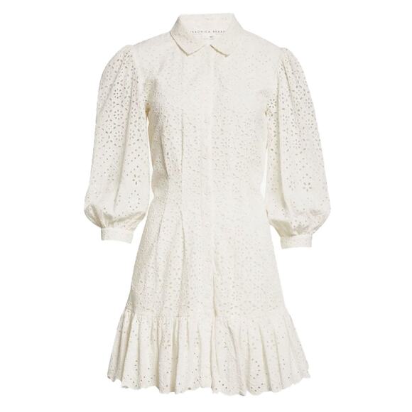 VERONICA BEARD Kylan Dress Mini Button Down Collared Cotton White Long Sleeve 12 - Picture 11 of 11